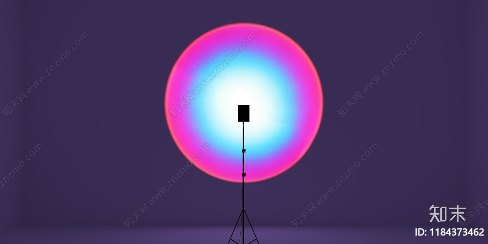 现代黄昏投影氛围日不落地灯3D模型下载【ID:1184373462】