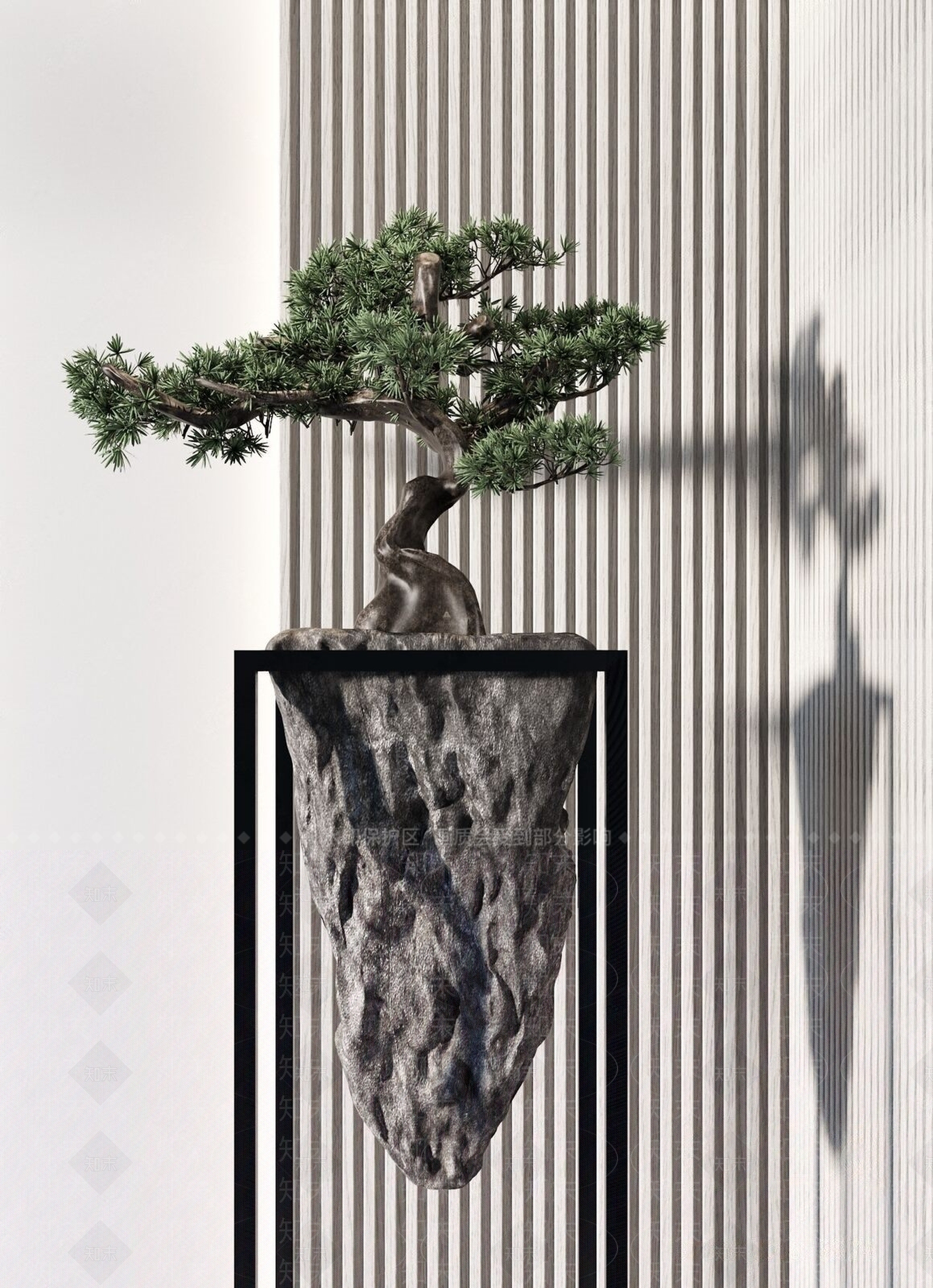 新中式植物摆件3D模型下载【ID:1184375859】