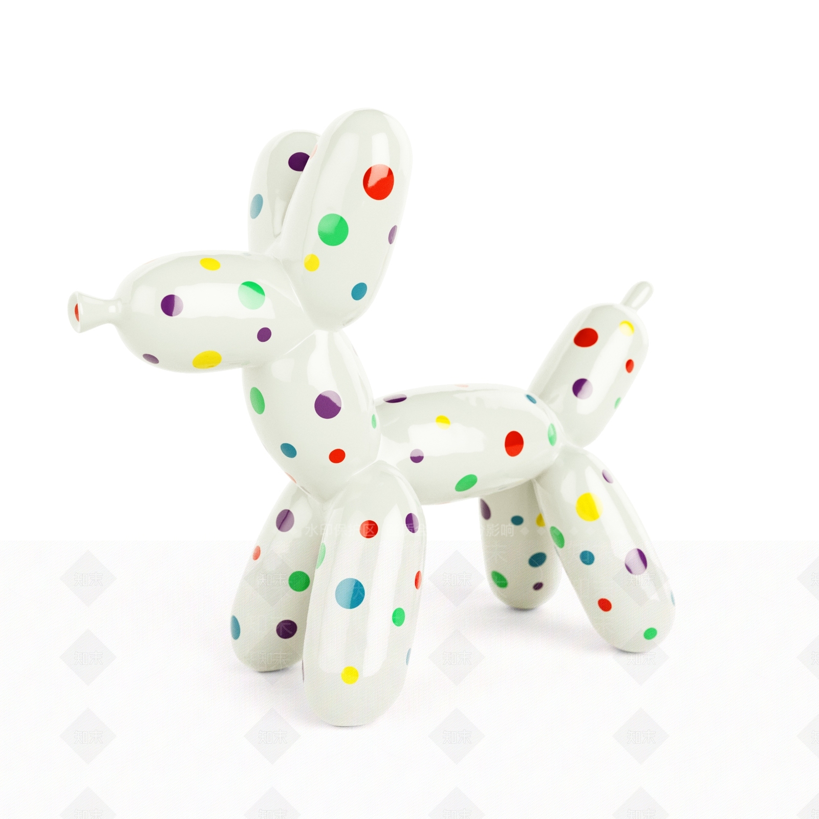 现代创意彩色小狗3D模型下载【ID:1184376057】