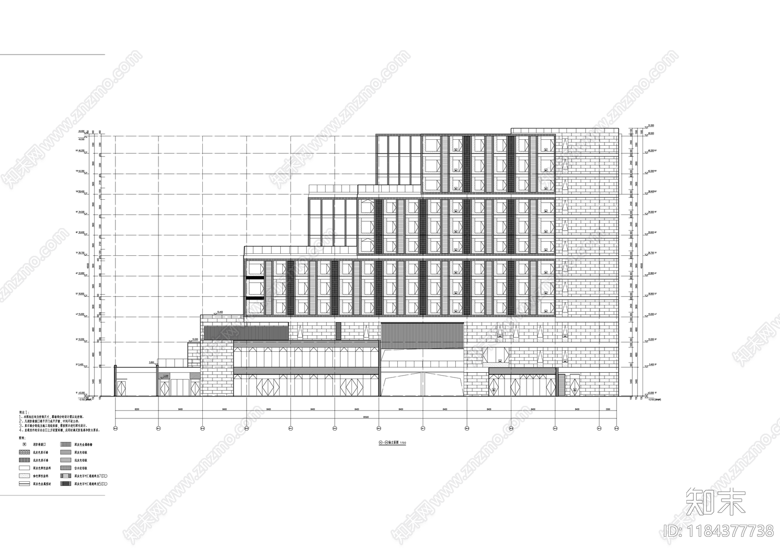 现代产业园建筑cad施工图下载【ID:1184377738】