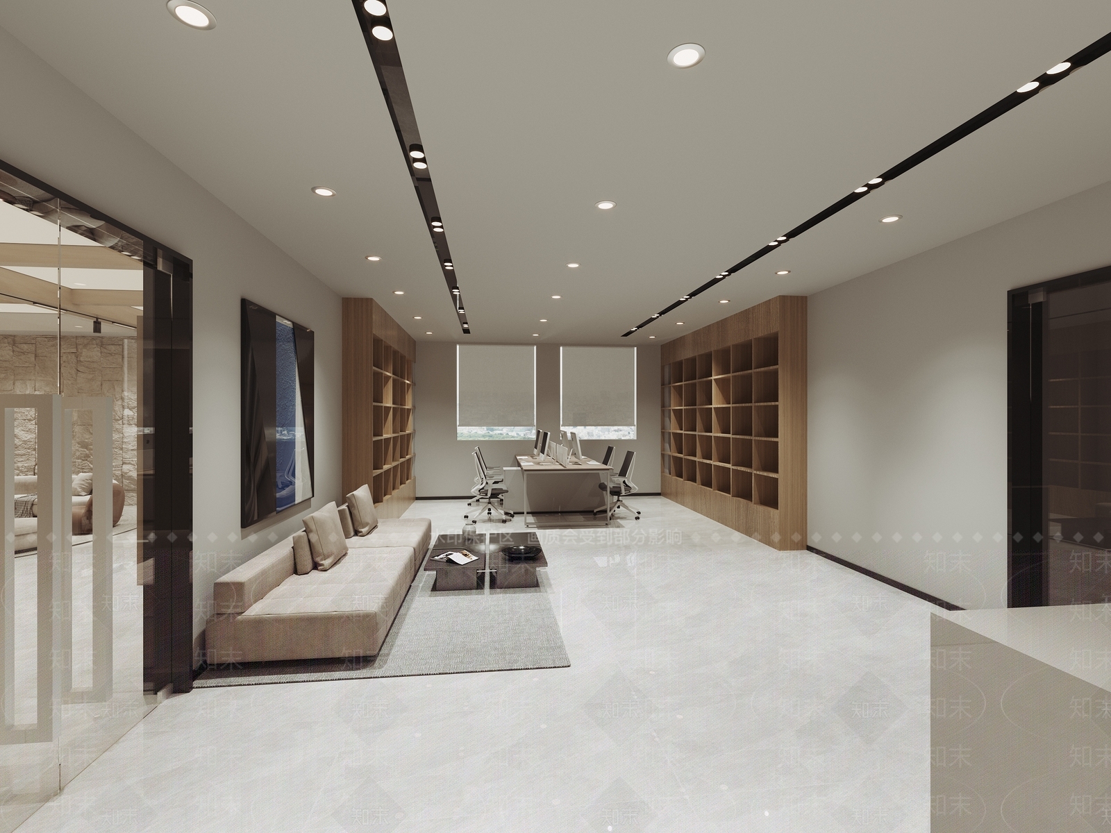 现代办公大厅3D模型下载【ID:1184381351】