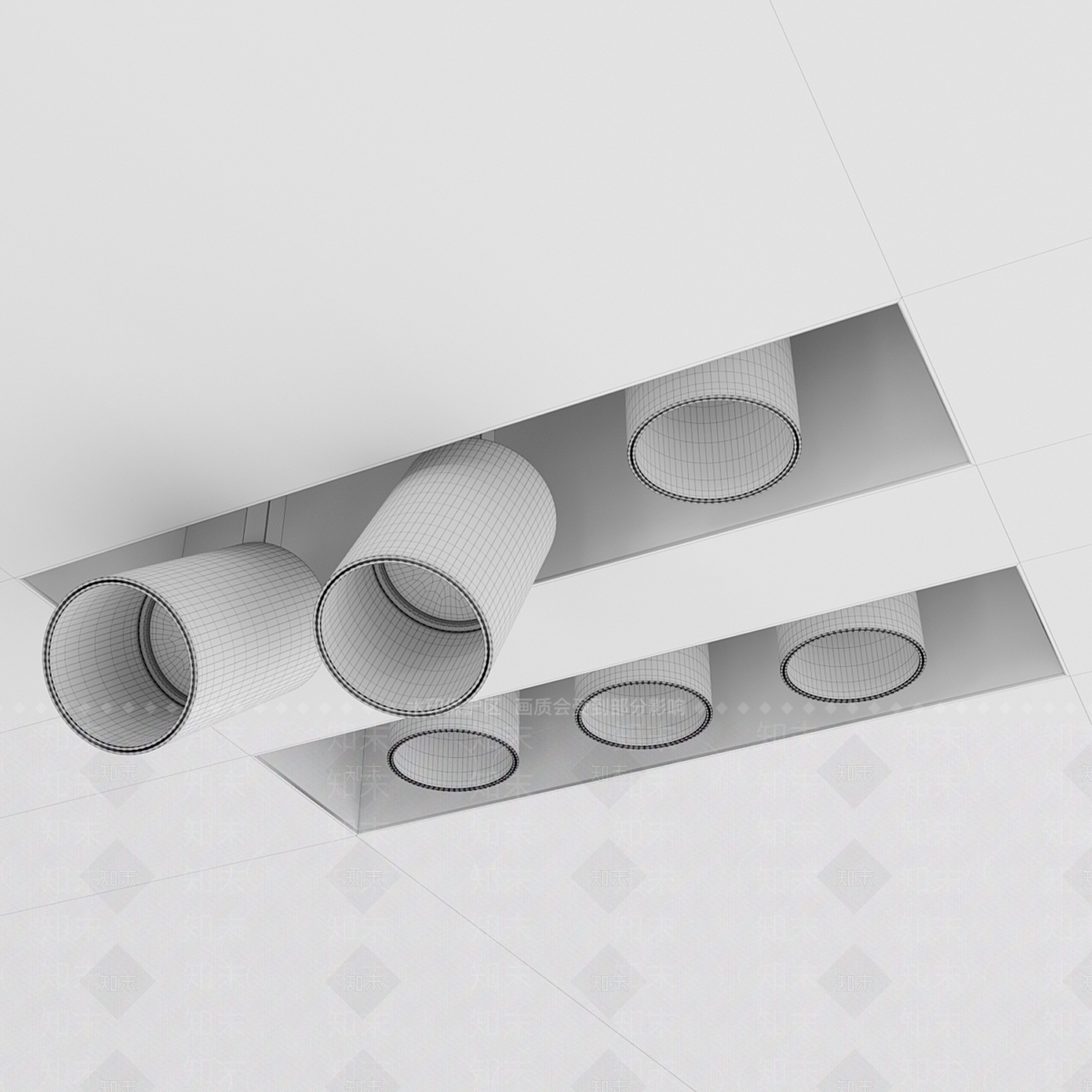 筒灯射灯组合3D模型下载【ID:1184383110】