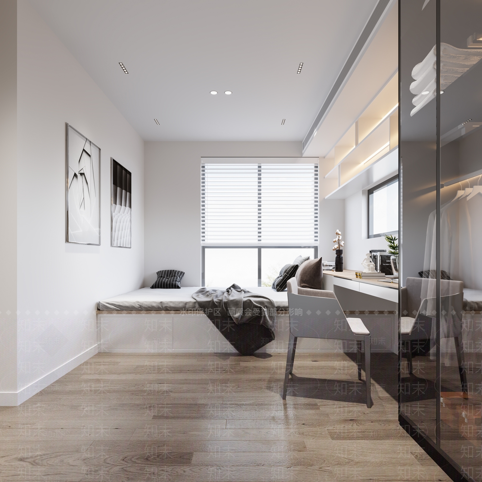 现代榻榻米卧室3D模型下载【ID:1184383828】