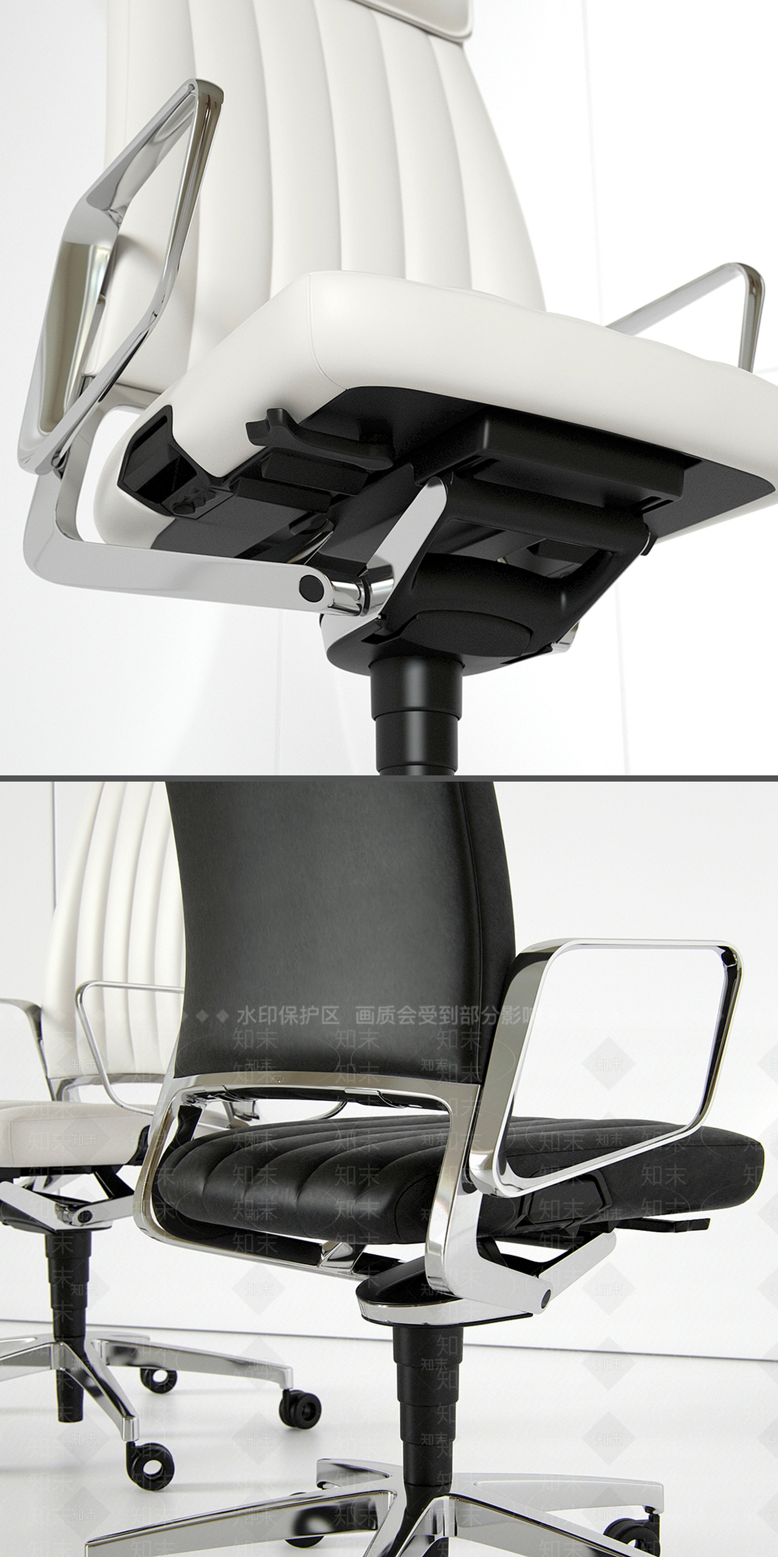 现代轻奢办公椅3D模型下载【ID:1184386388】