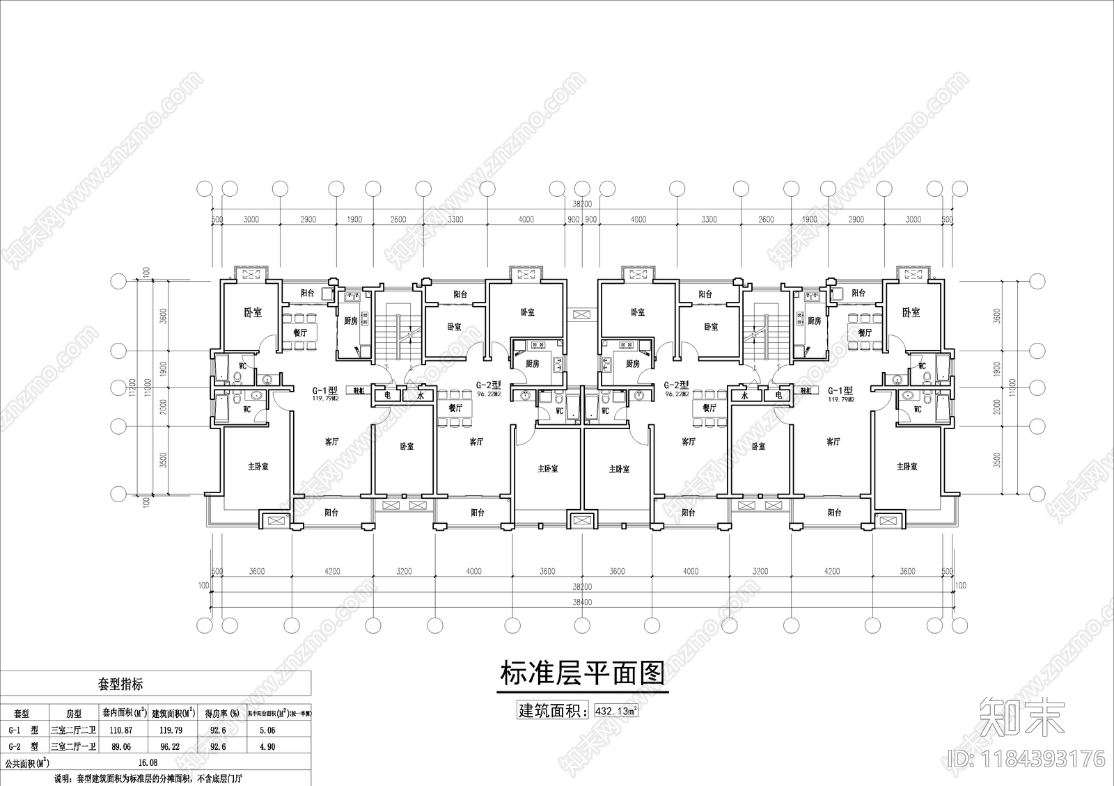 现代欧式住宅楼建筑cad施工图下载【ID:1184393176】