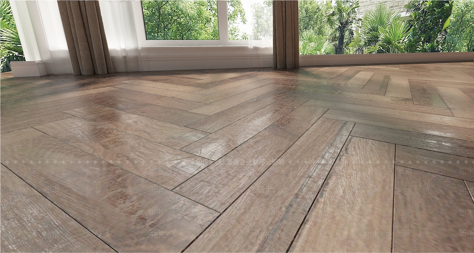 现代人字拼木地板3D模型下载【ID:1184392333】