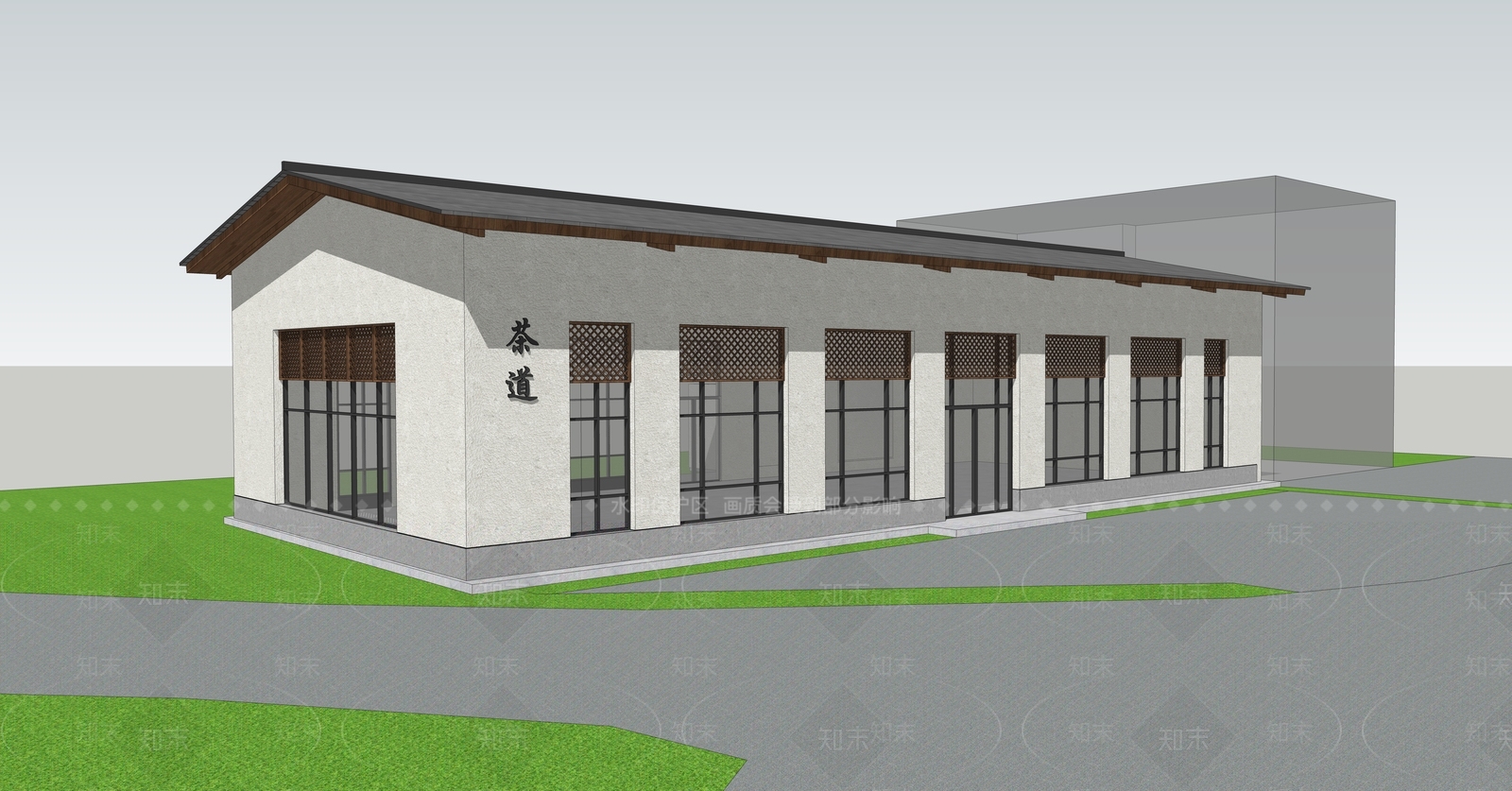 新中式小公建SU模型下载【ID:1184392794】