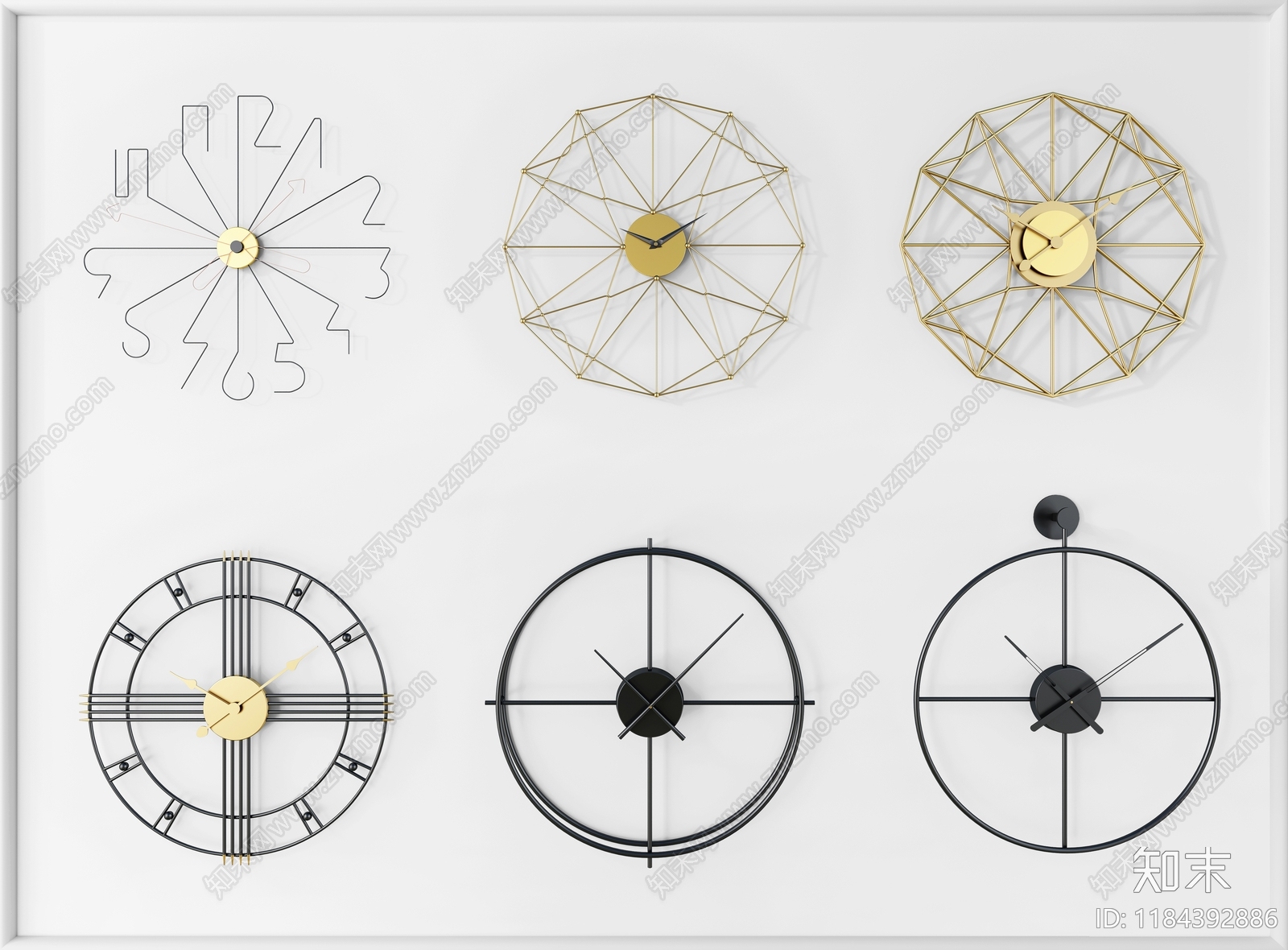 现代挂钟3D模型下载【ID:1184392886】