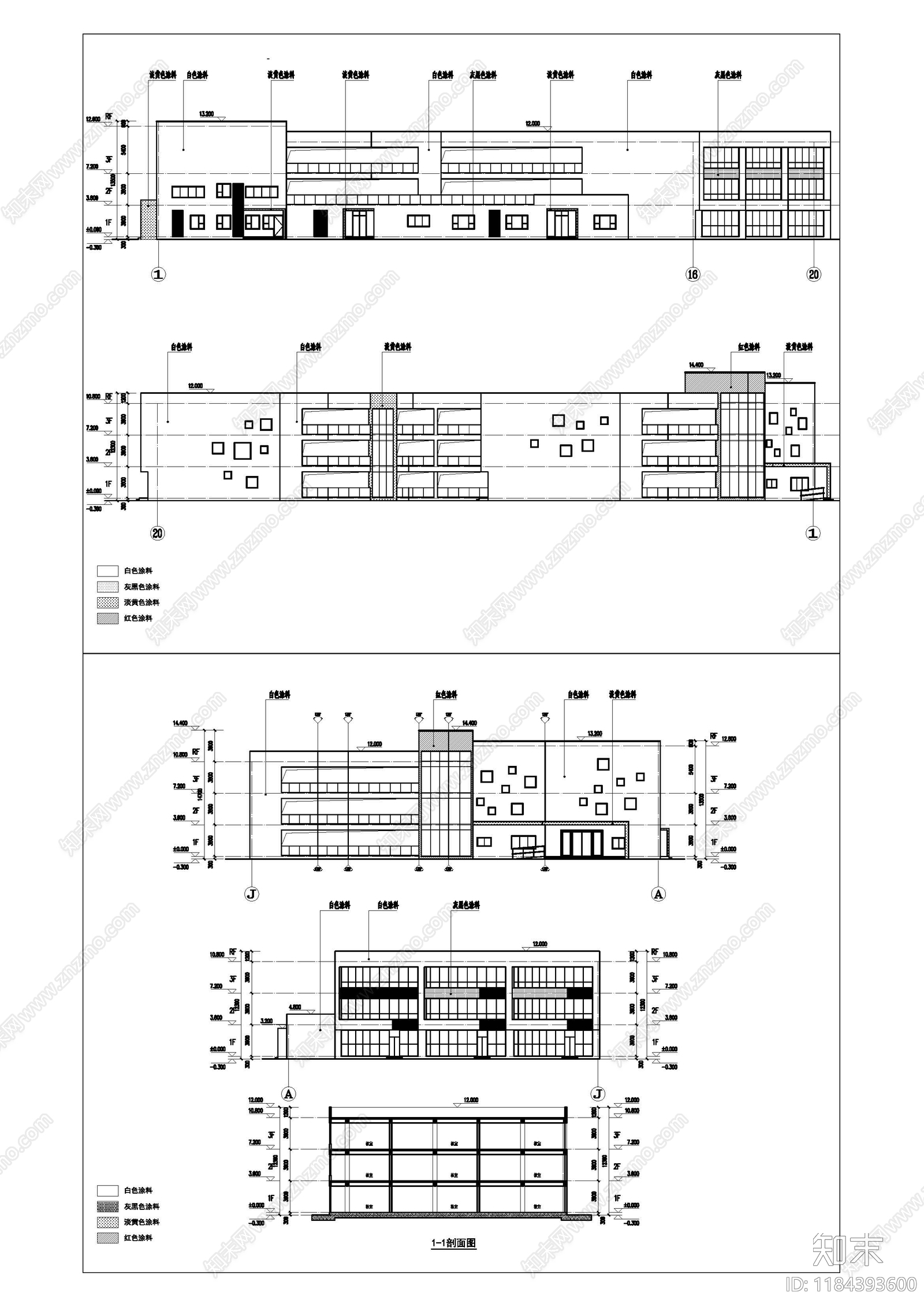 现代幼儿园建筑cad施工图下载【ID:1184393600】