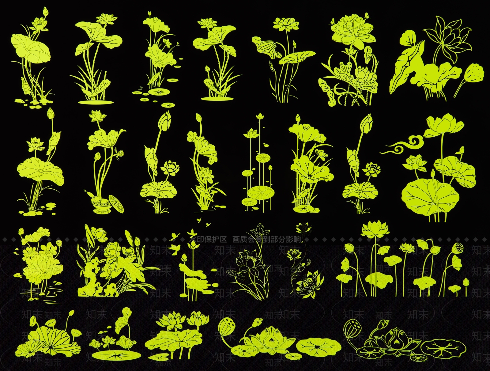 现代荷花荷叶3D模型下载【ID:1184394780】