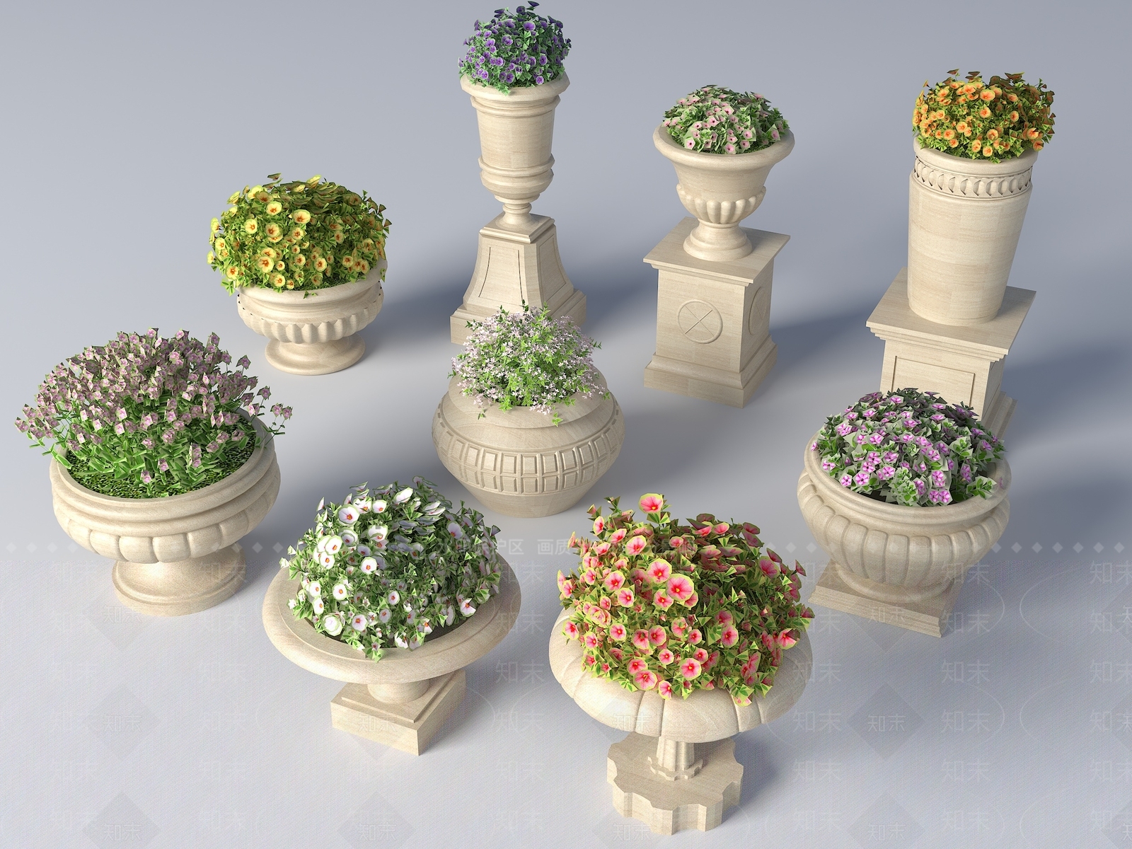 现代花钵3D模型下载【ID:1184395054】