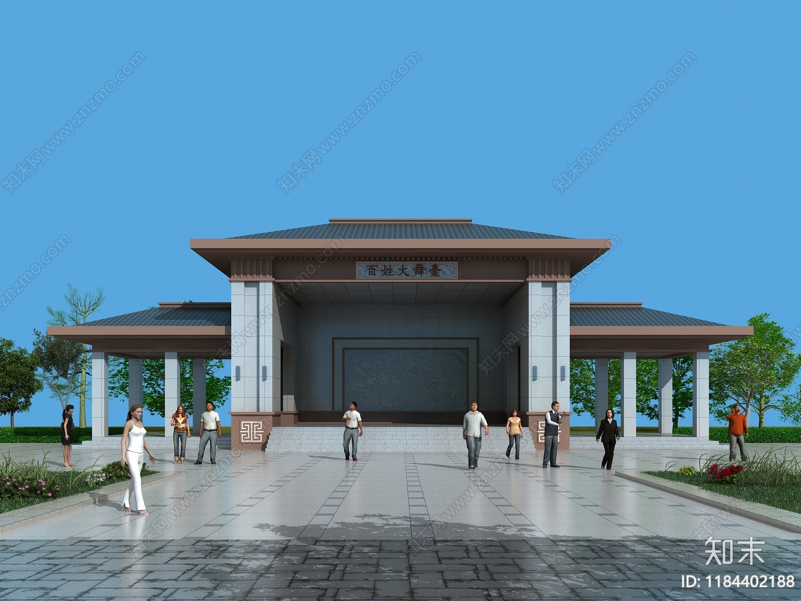 新中式其他建筑外观3D模型下载【ID:1184402188】