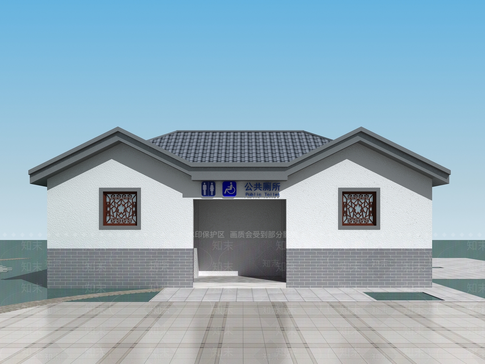 新中式公厕3D模型下载【ID:1184402873】