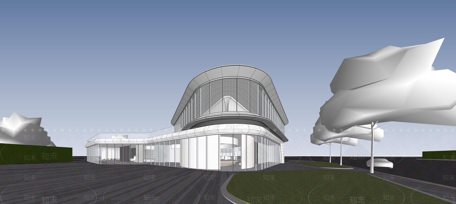 现代小公建SU模型下载【ID:1184404889】