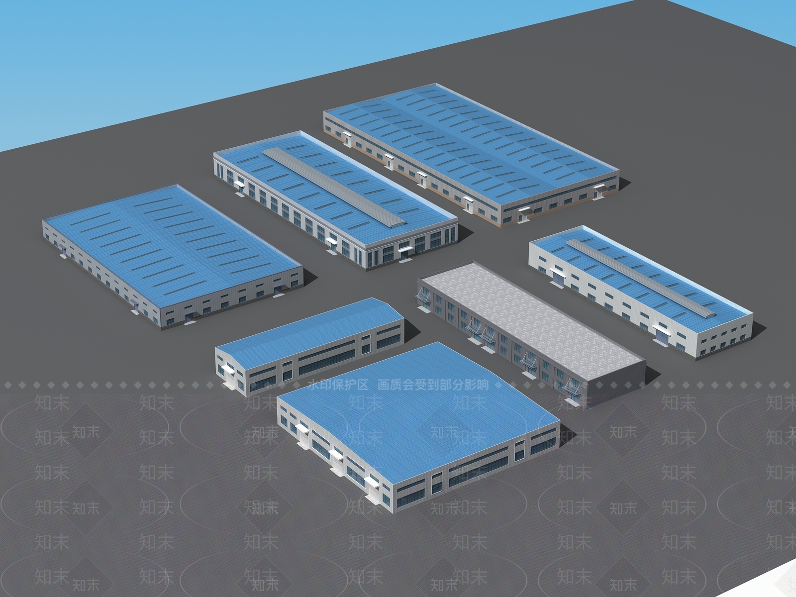 现代厂房3D模型下载【ID:1184407180】