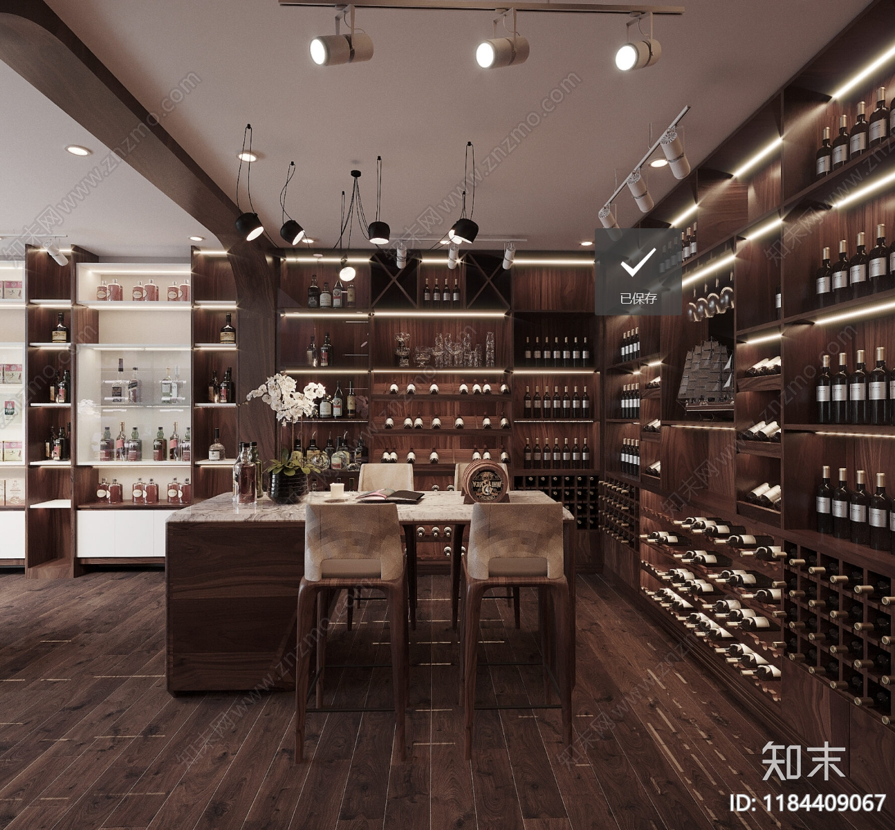 现代美式烟酒店3D模型下载【ID:1184409067】