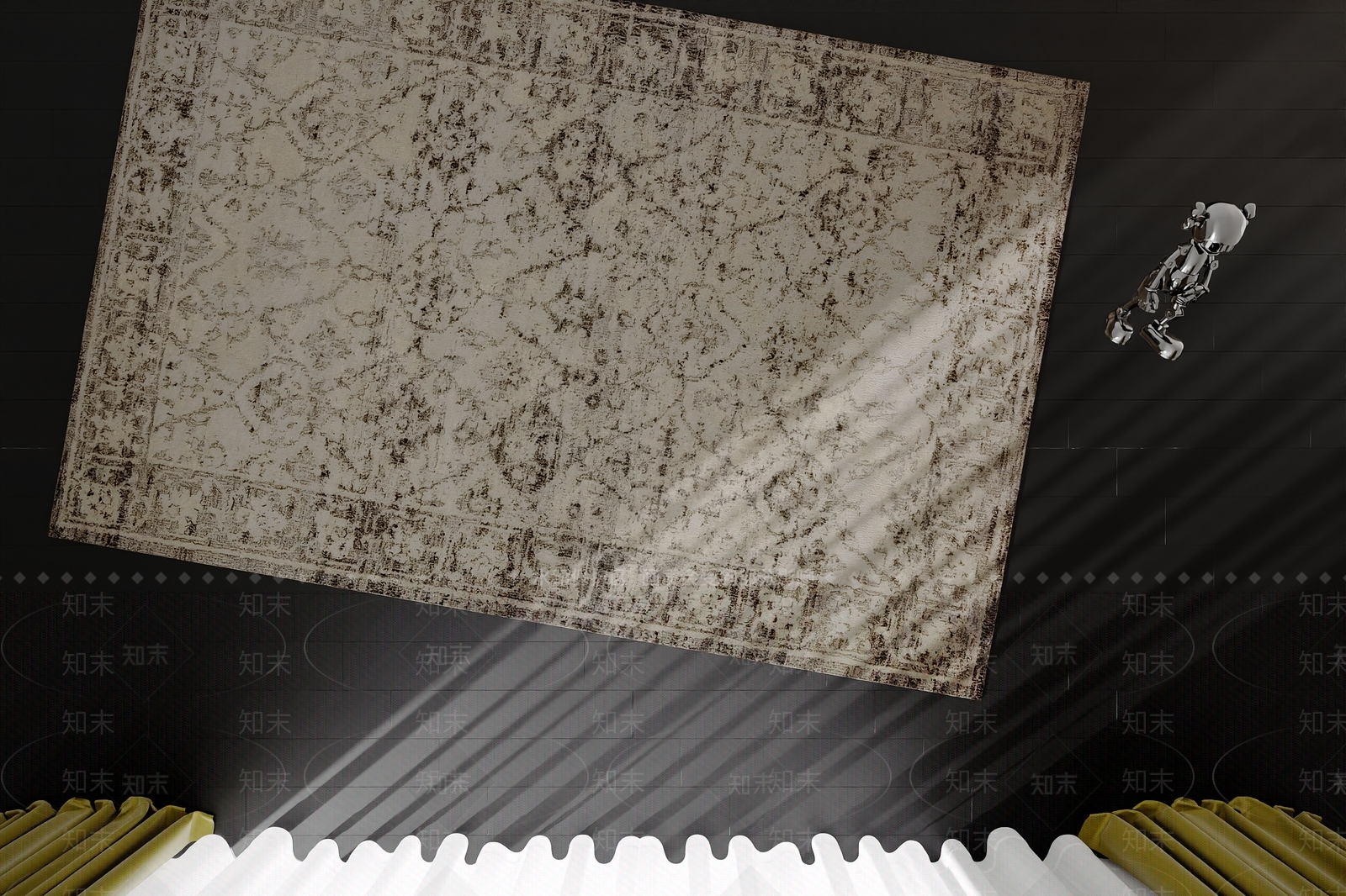 现代中古地毯3D模型下载【ID:1184413983】