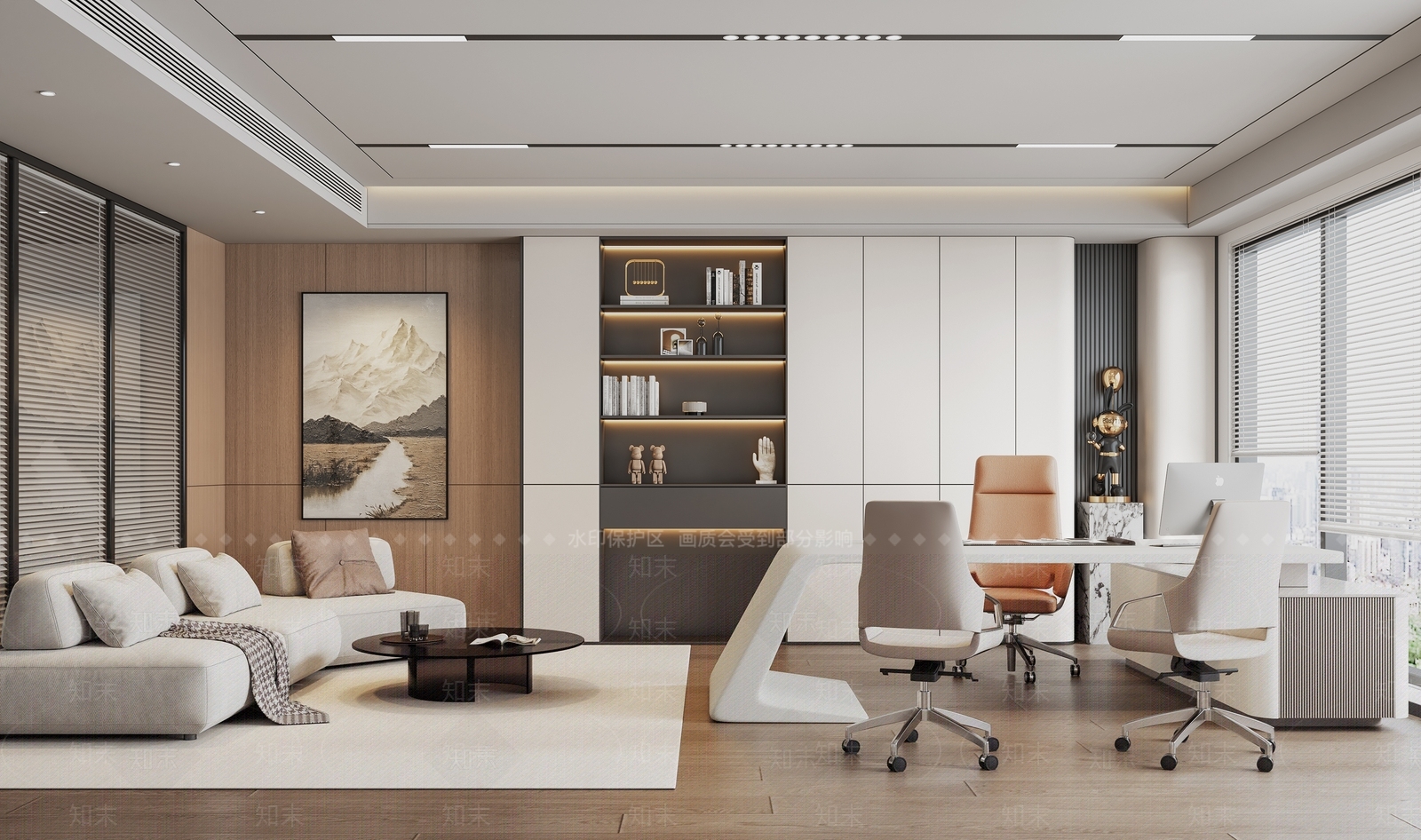 嵌入式展示柜书房3D模型下载【ID:1227462273】