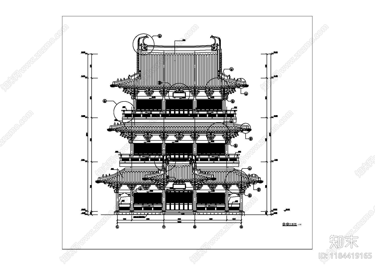 中式古建施工图下载【ID:1184419165】