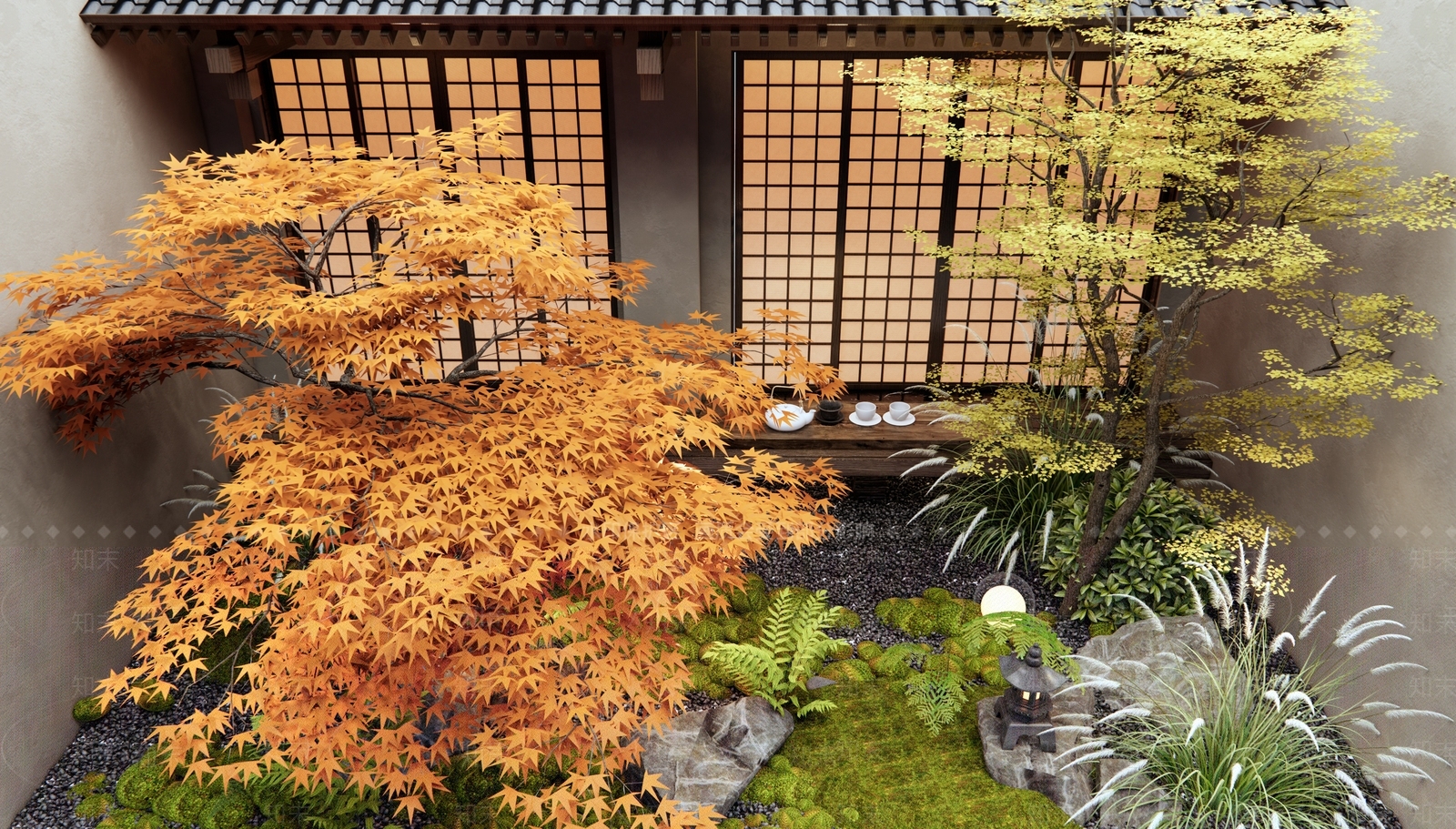 新中式庭院3D模型下载【ID:1184420157】