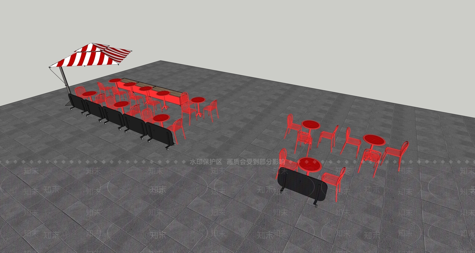 现代户外桌椅SU模型下载【ID:1184424300】