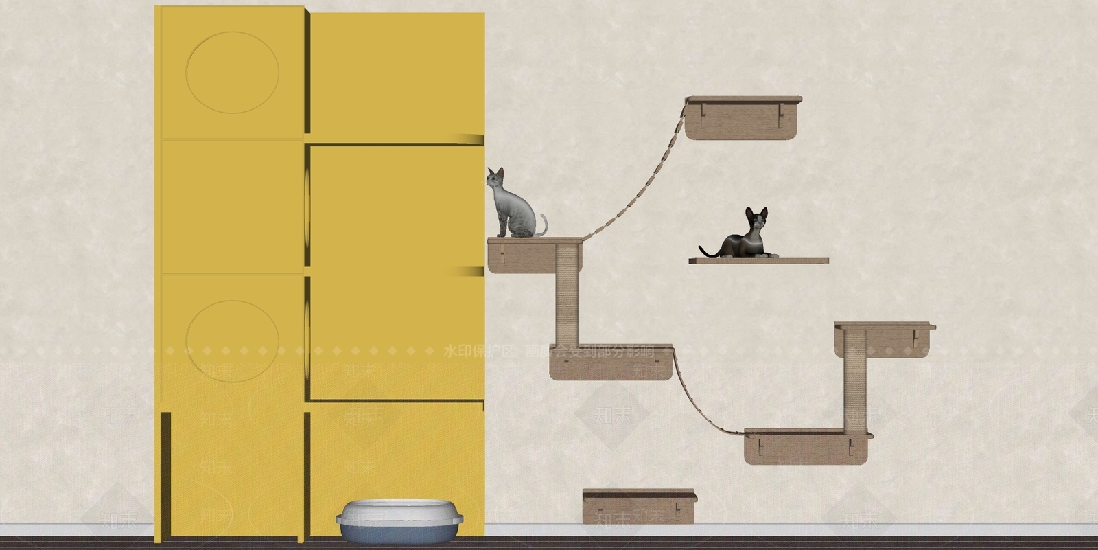 猫爬架SU模型下载【ID:1184425113】