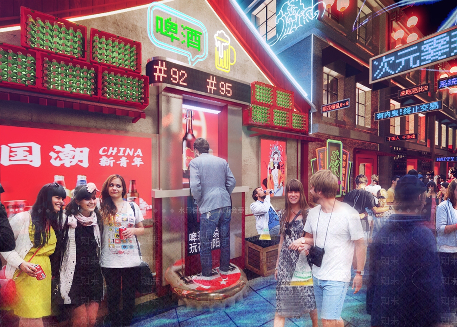 新中式现代商业景观SU模型下载【ID:1184427939】