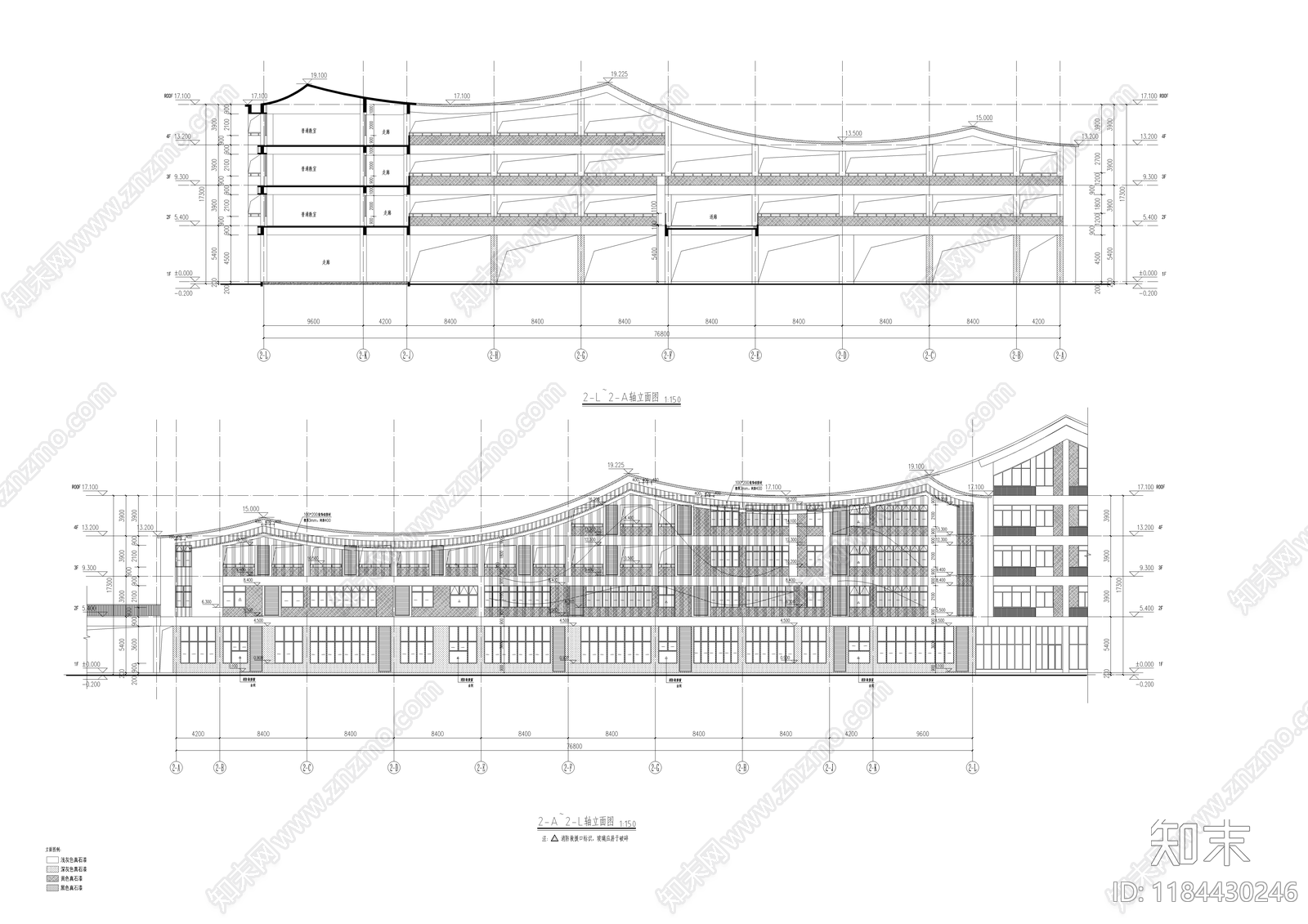 现代学校建筑cad施工图下载【ID:1184430246】