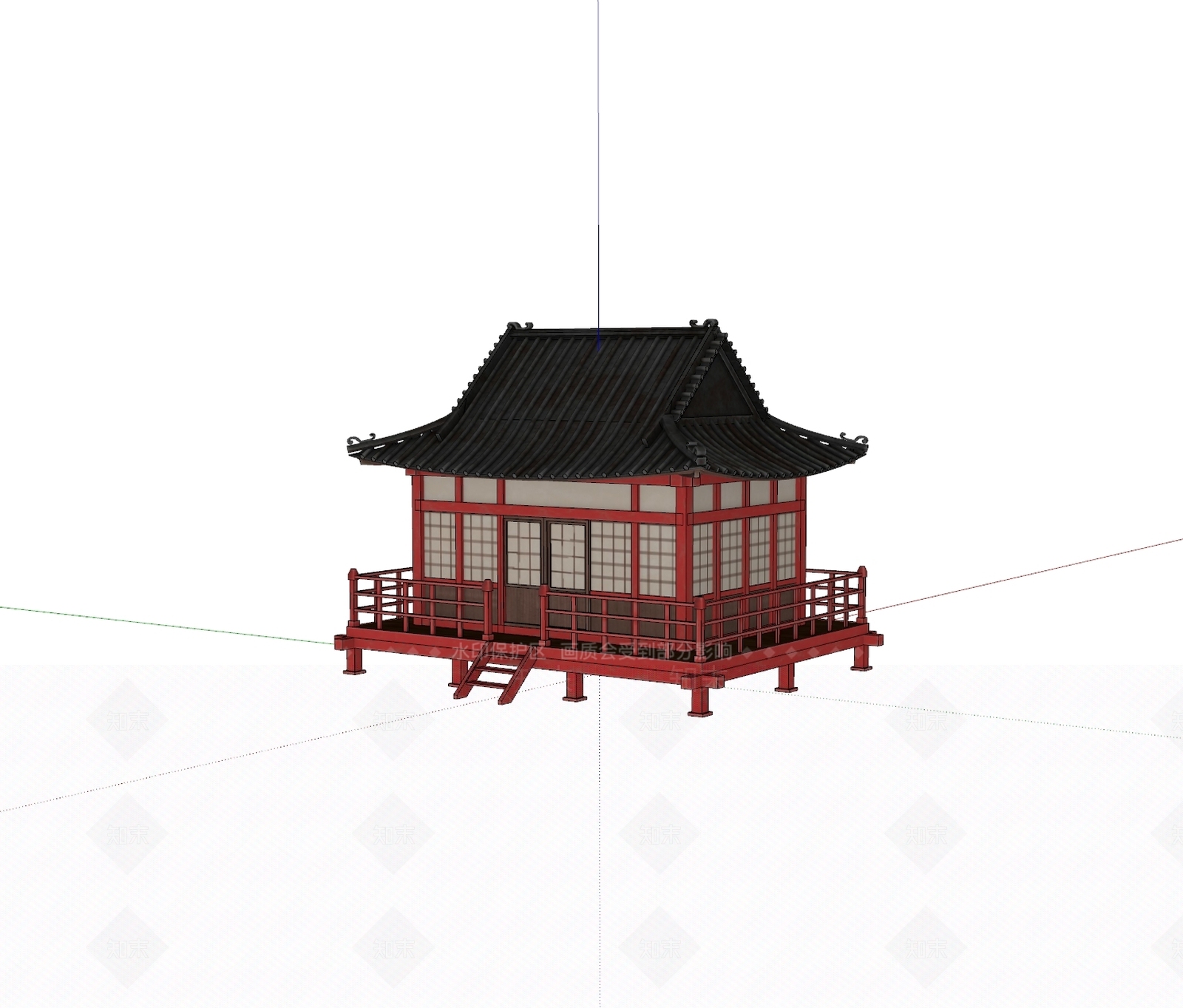 中式古建筑SU模型下载【ID:1184431582】