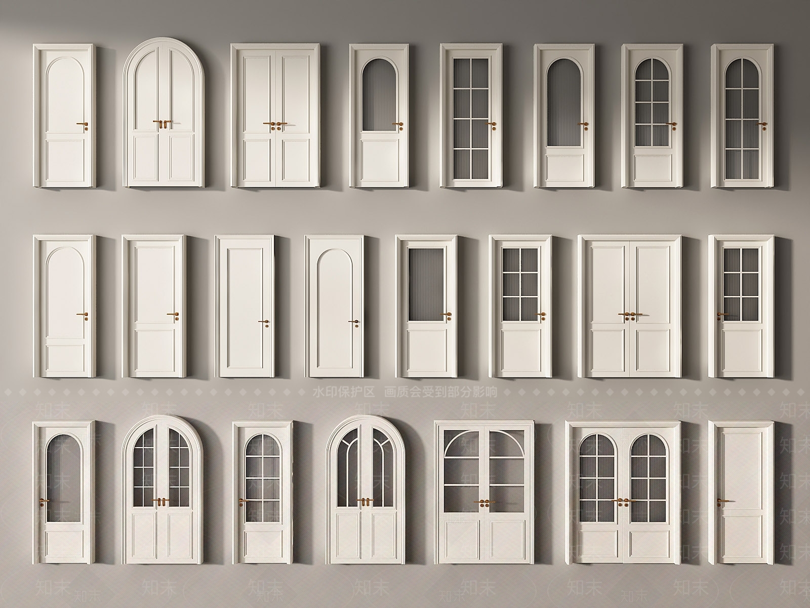 欧式简欧双开门SU模型下载【ID:1184432185】