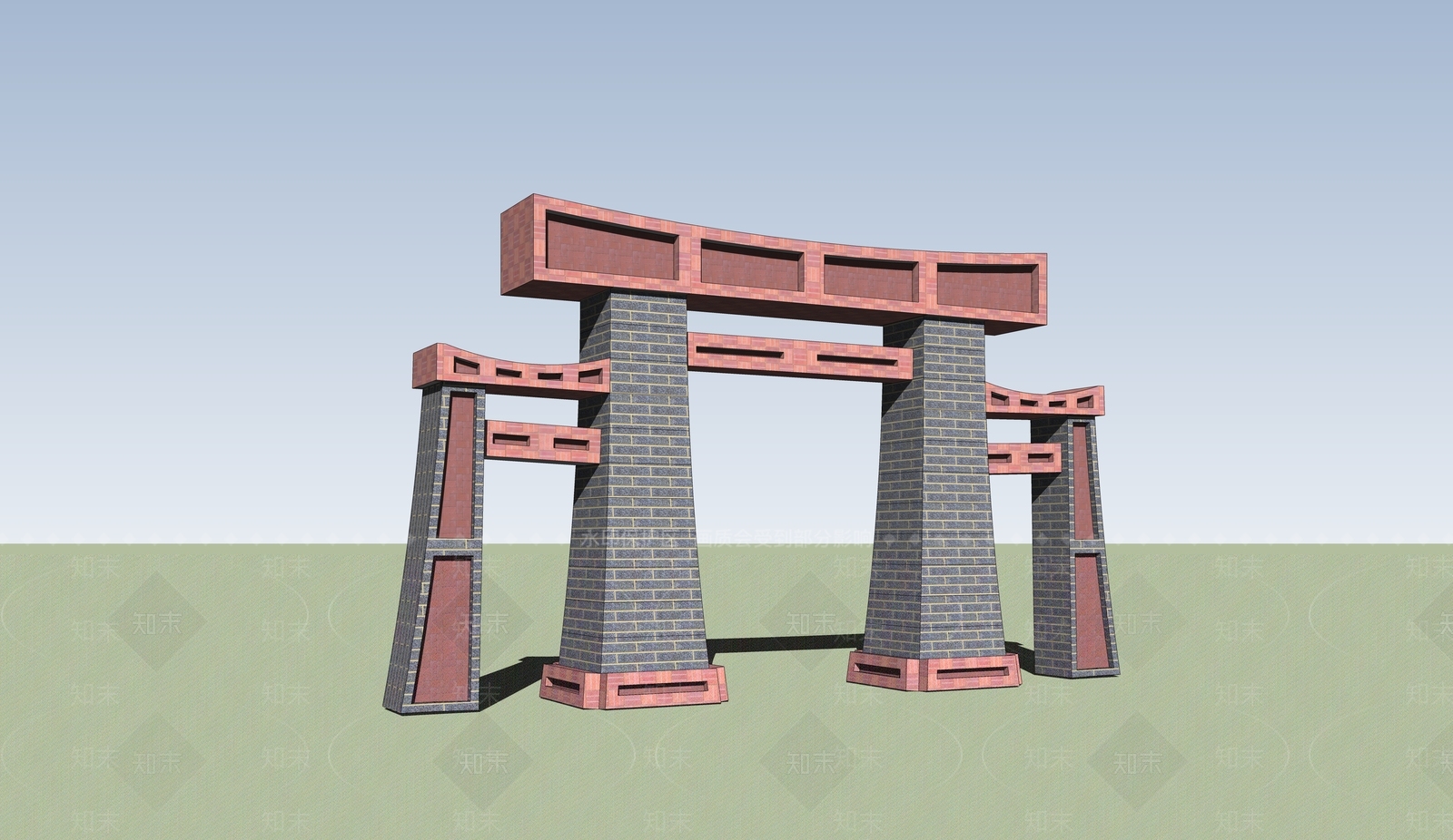 中式古建筑SU模型下载【ID:1184440607】