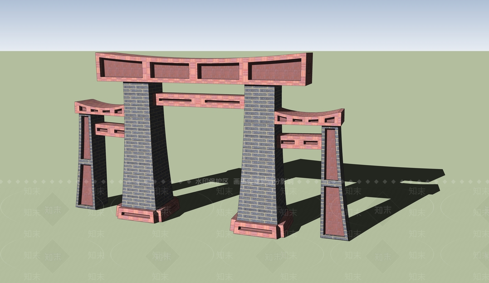 中式古建筑SU模型下载【ID:1184440607】