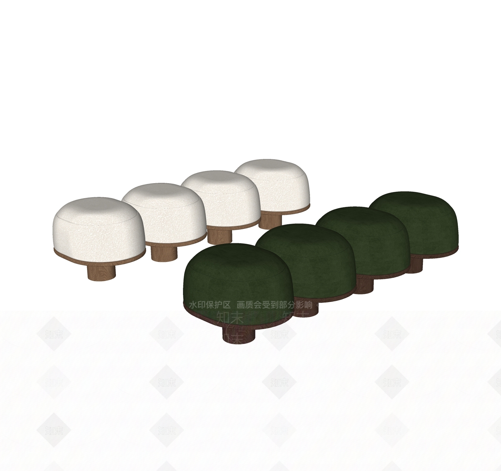中古侘寂沙发凳SU模型下载【ID:1184442766】