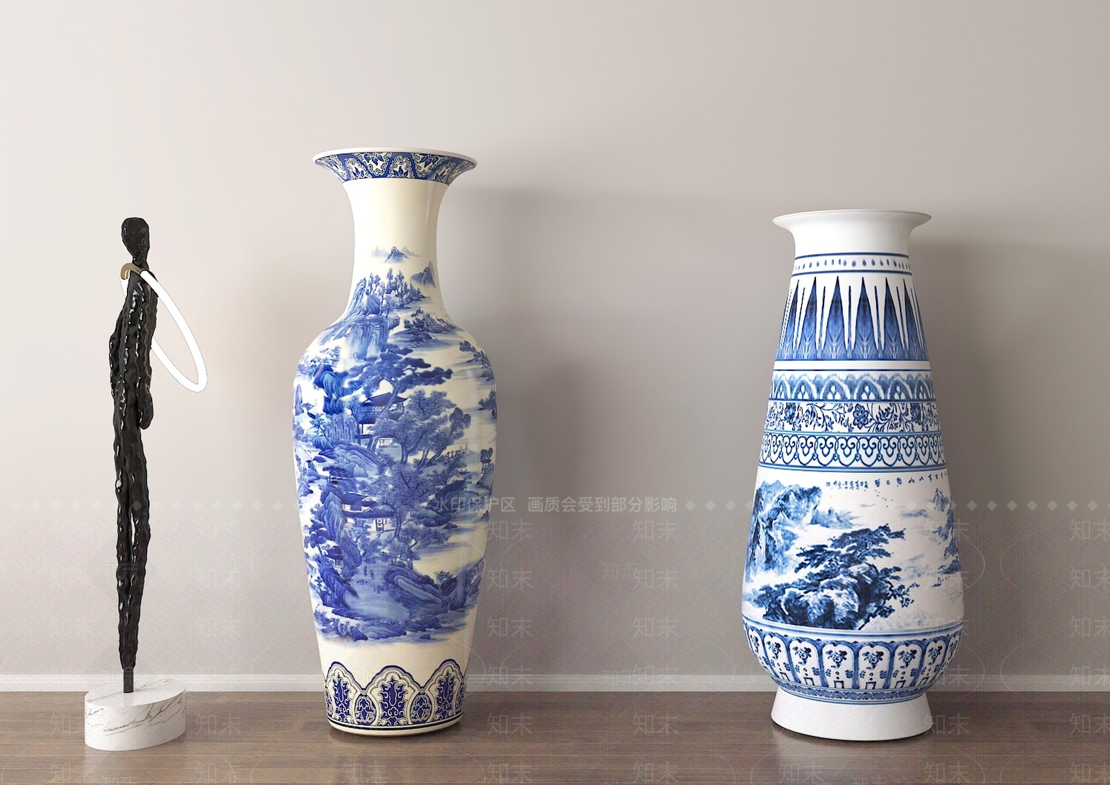 现代中式花瓶3D模型下载【ID:1184444055】