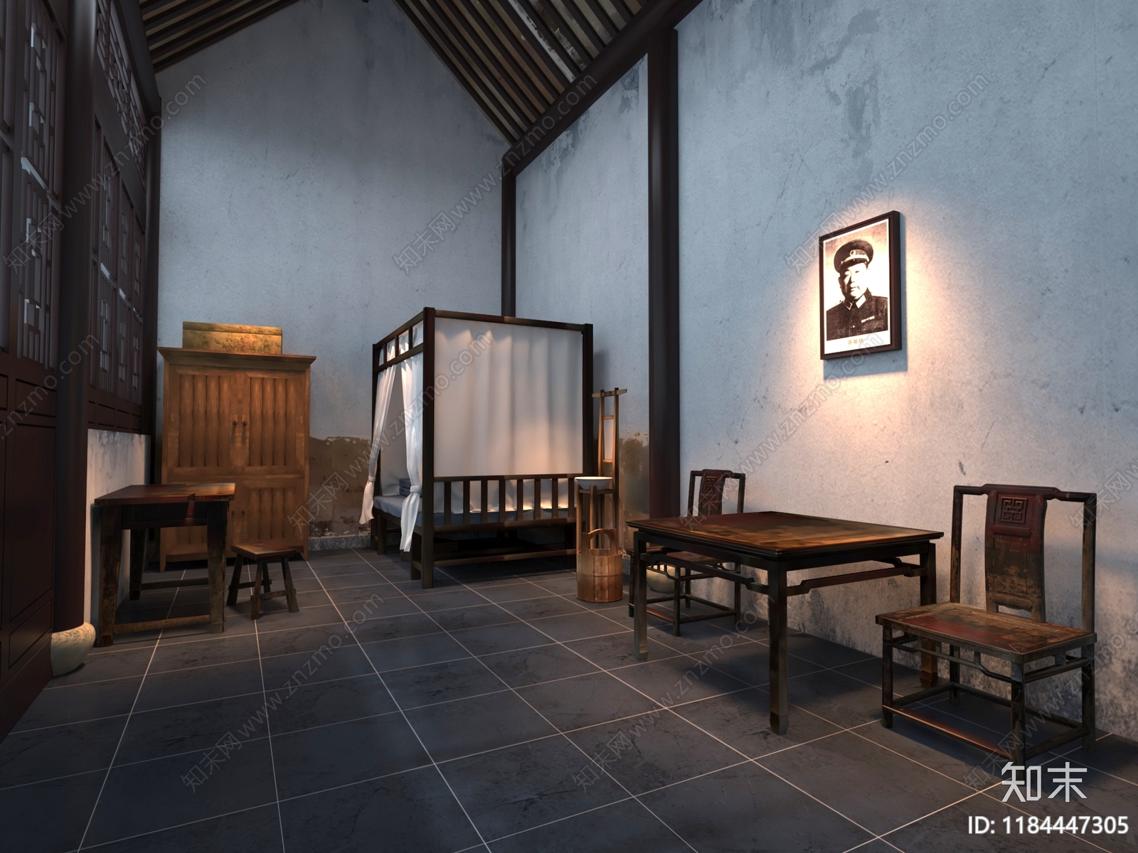 复古党建展厅3D模型下载【ID:1184447305】