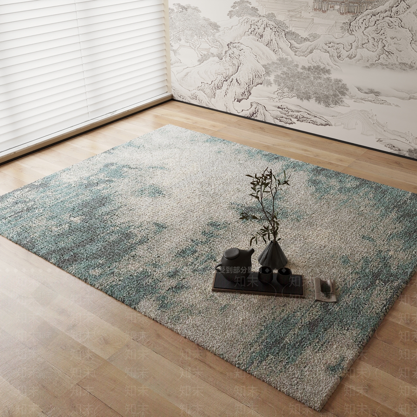 新中式地毯3D模型下载【ID:1184448584】