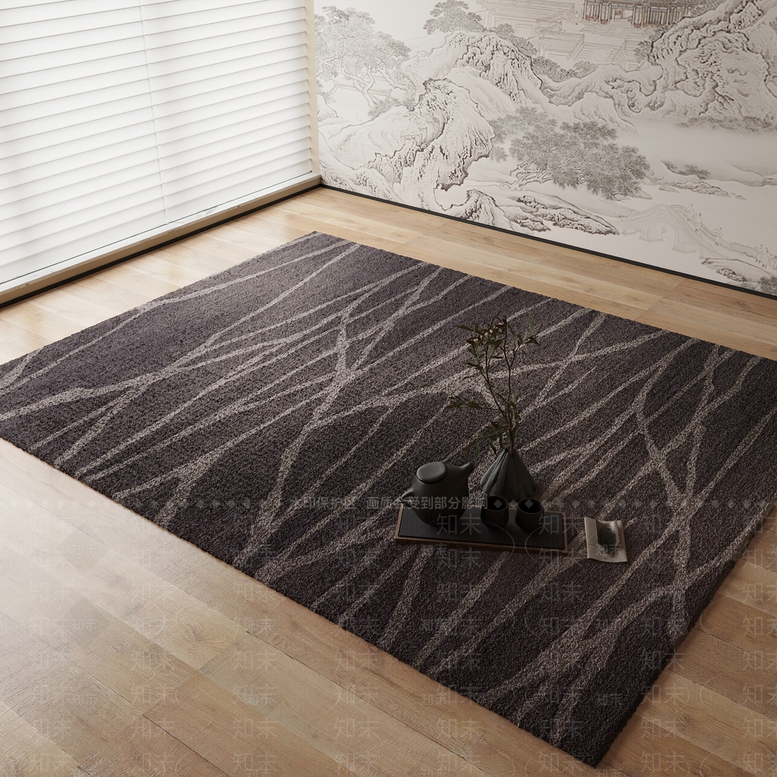 新中式地毯3D模型下载【ID:1184449471】