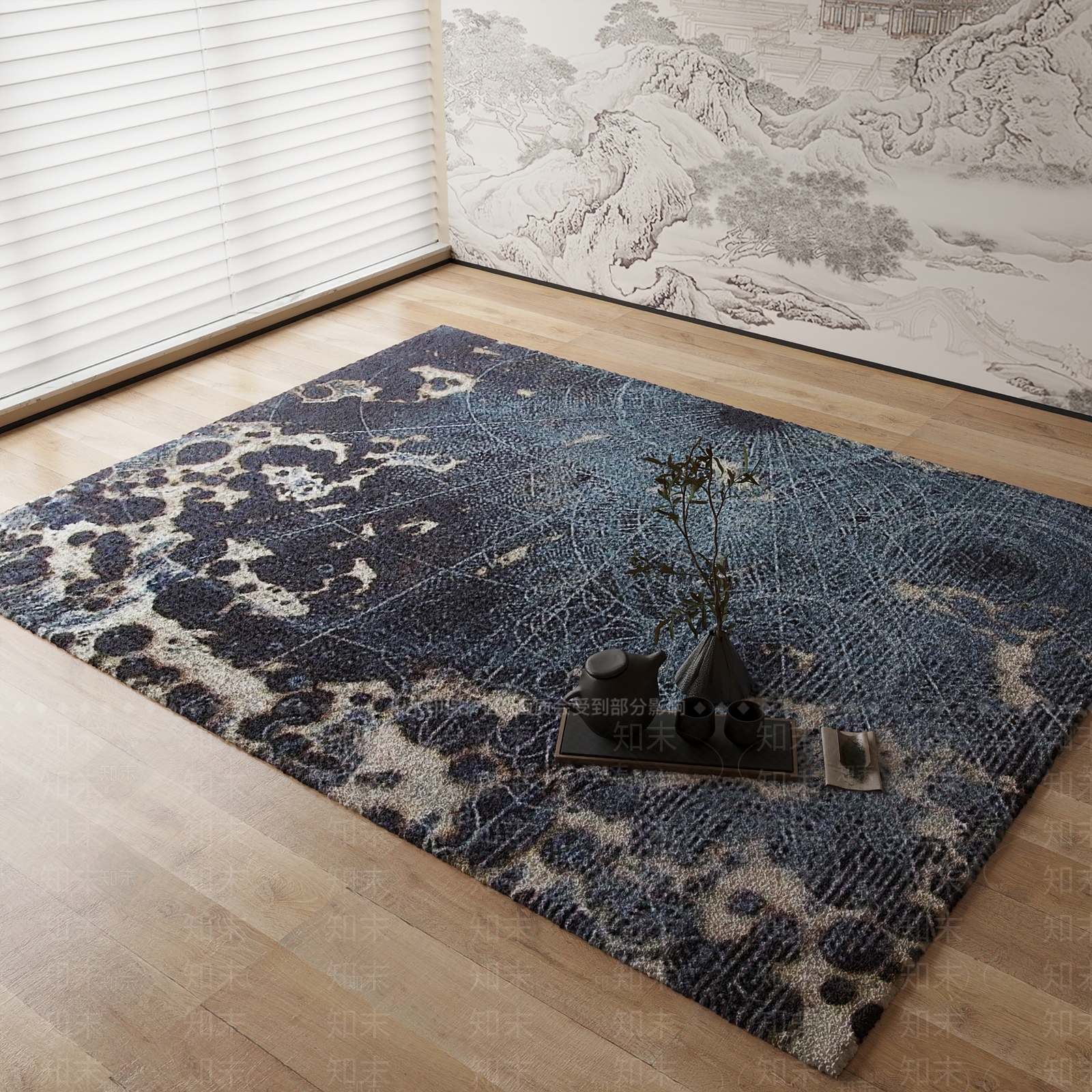 新中式地毯3D模型下载【ID:1184450916】