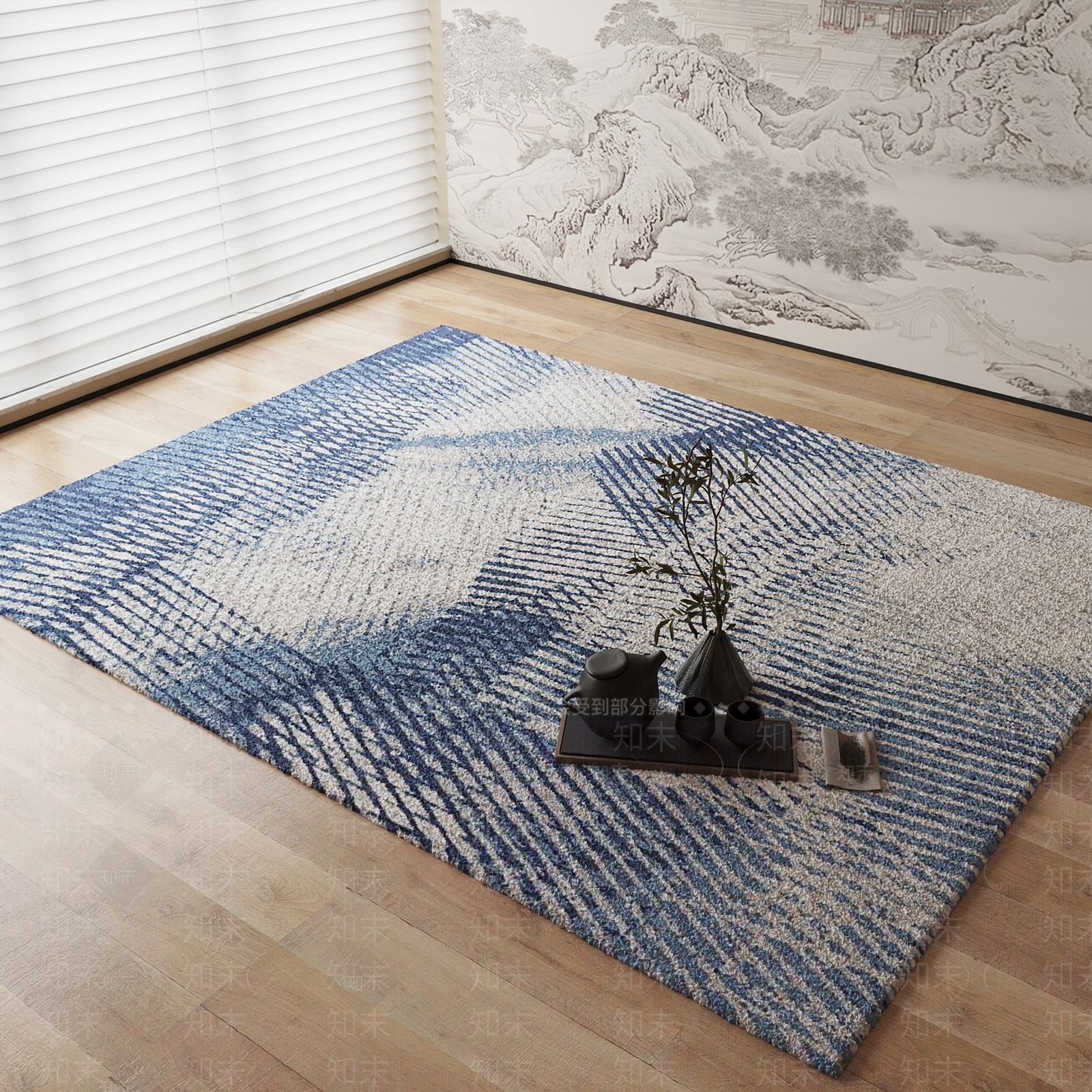 新中式地毯3D模型下载【ID:1184451109】