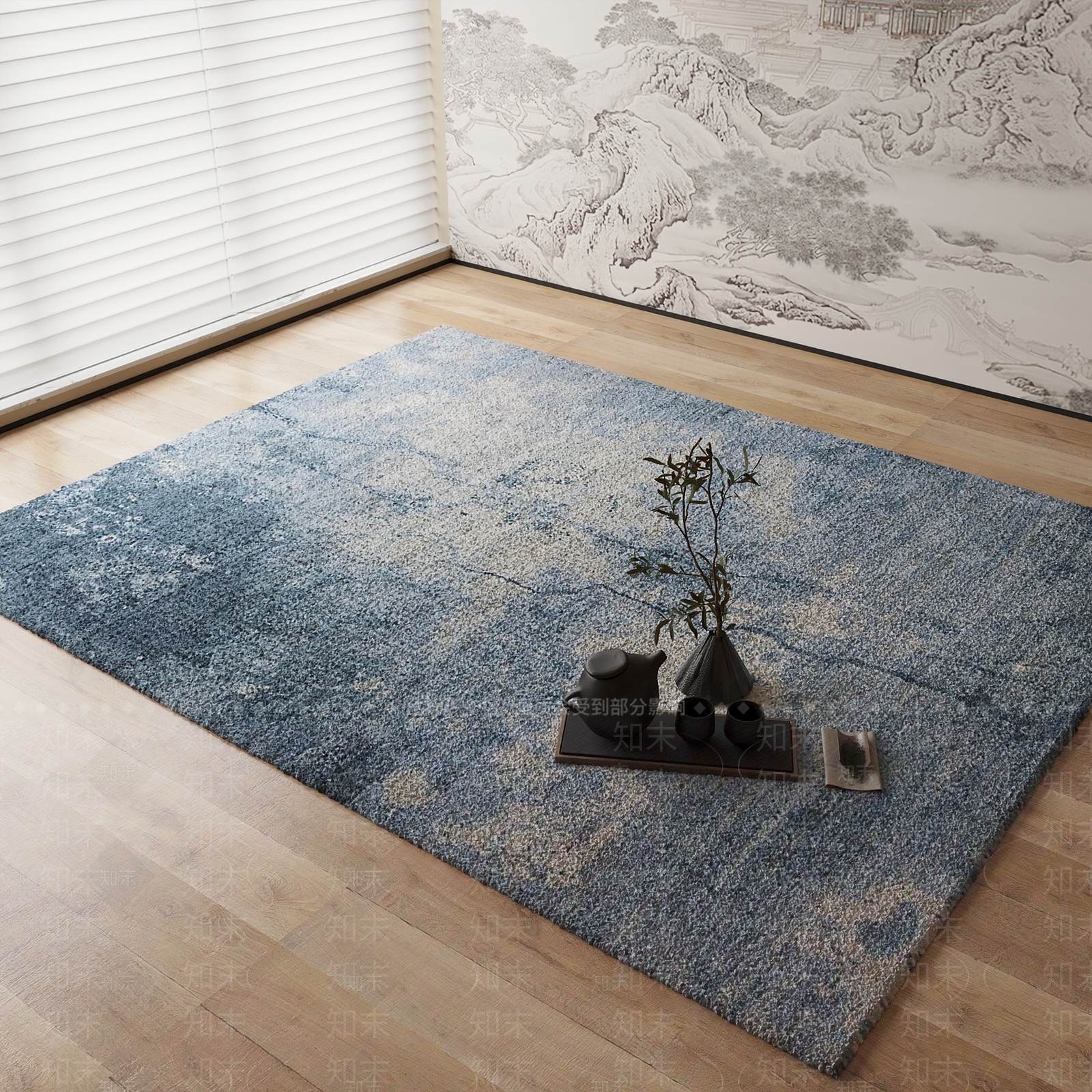 新中式地毯3D模型下载【ID:1184451588】