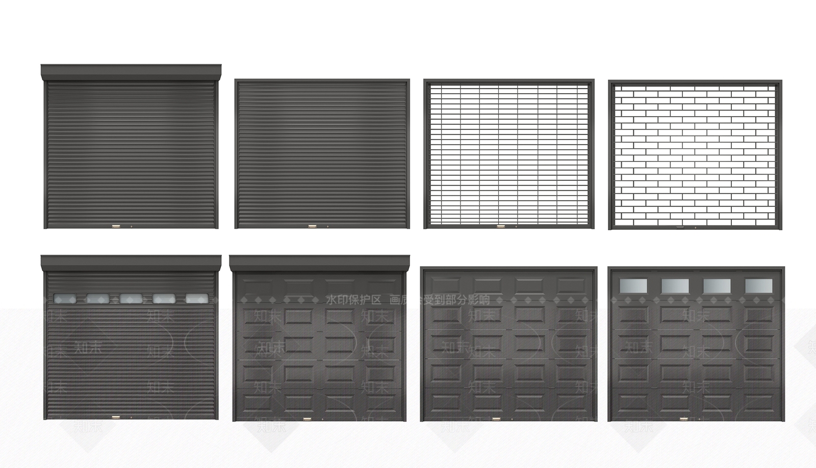 现代卷帘门库房门车库门3D模型下载【ID:1184453173】