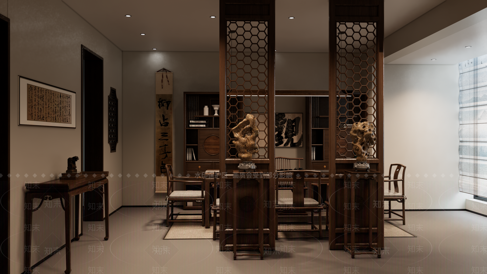 新中式其他店铺SU模型下载【ID:1184453957】