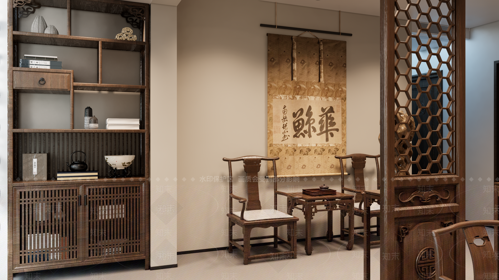 新中式其他店铺SU模型下载【ID:1184453957】