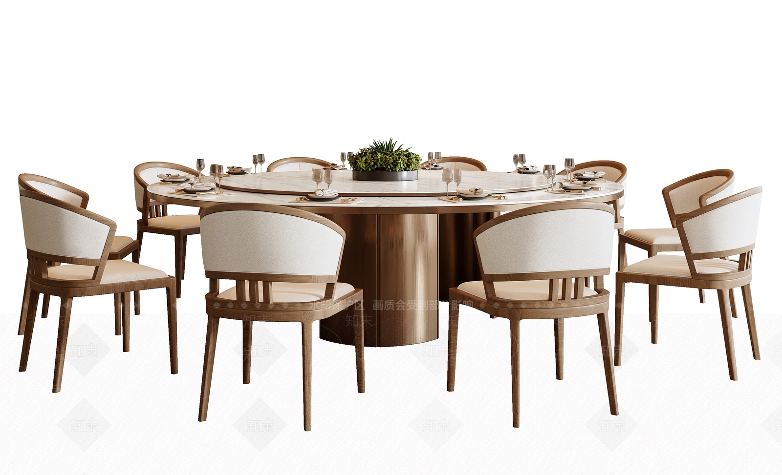 新中式中式餐桌椅3D模型下载【ID:1184454738】
