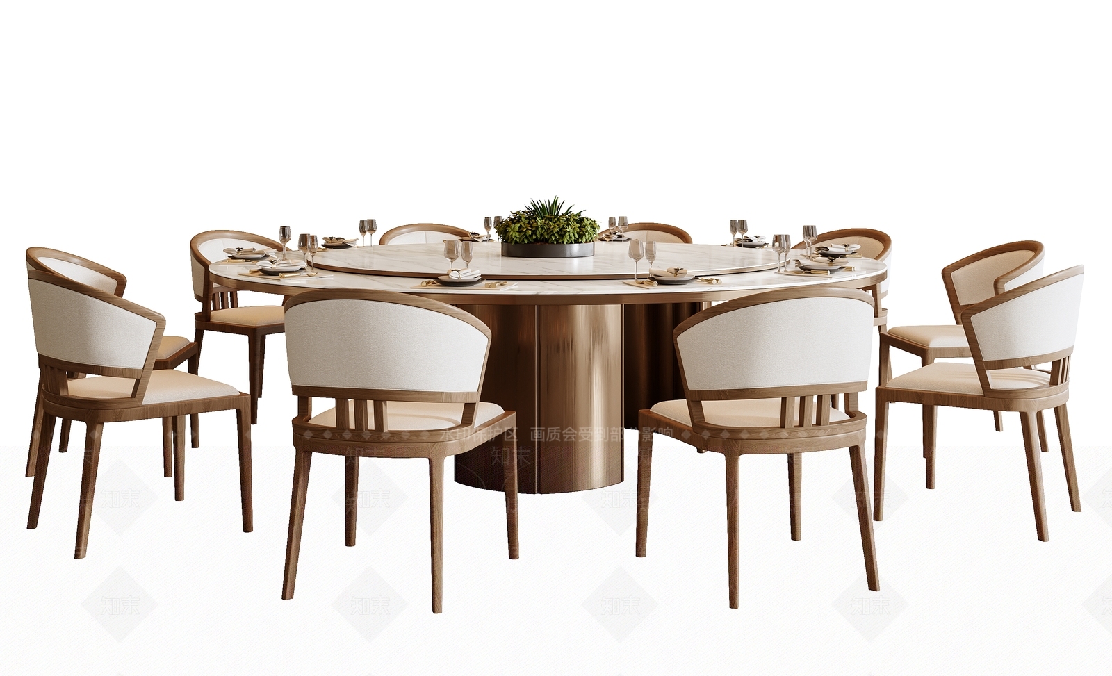 新中式中式餐桌椅SU模型下载【ID:1184454933】