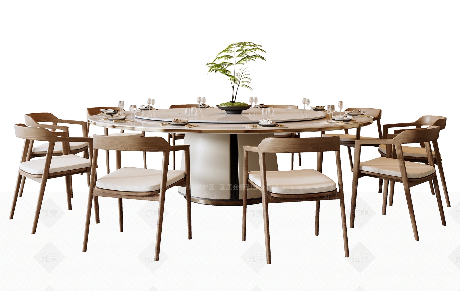 新中式中式餐桌椅3D模型下载【ID:1184455452】