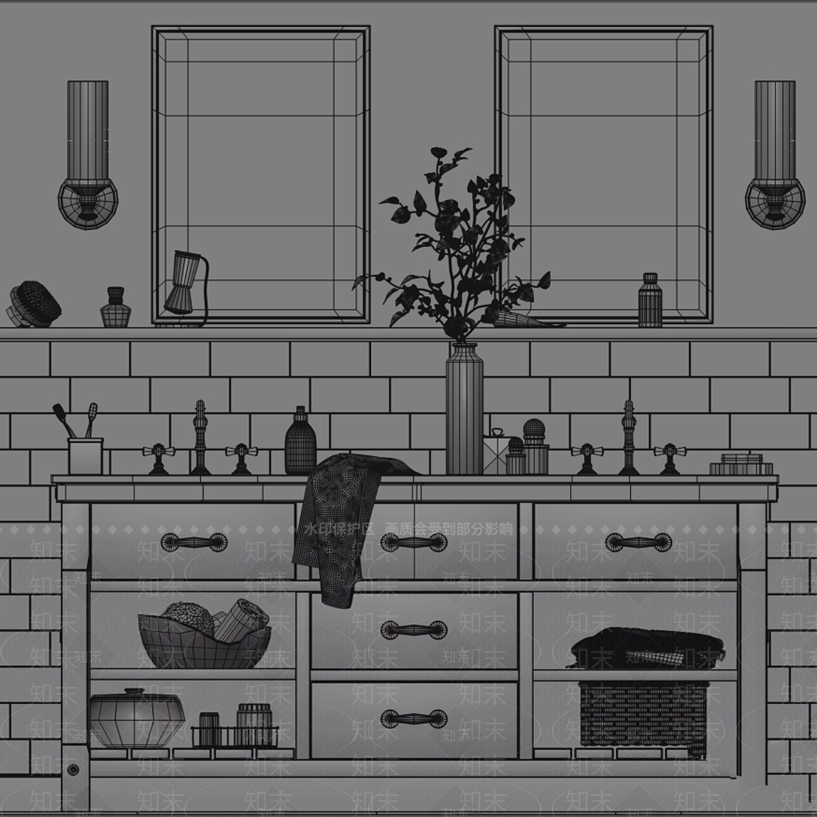 洗手台3D模型下载【ID:1184471109】