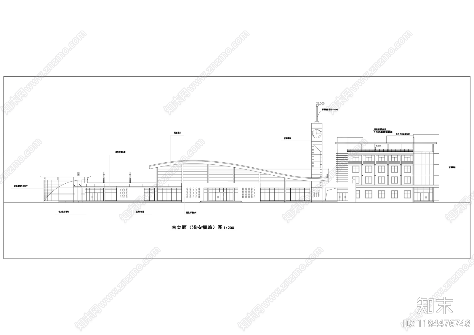 现代客运站施工图下载【ID:1184476748】