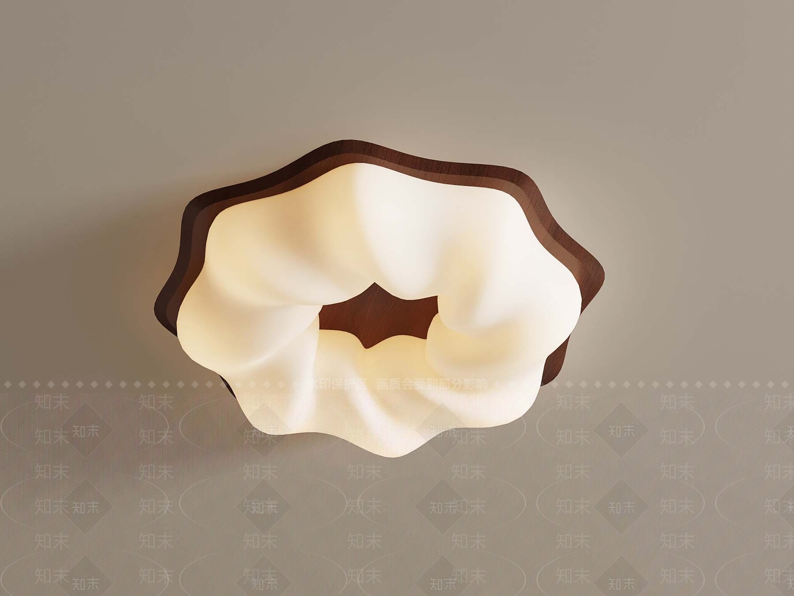 法式奶油吸顶灯3D模型下载【ID:1184477244】