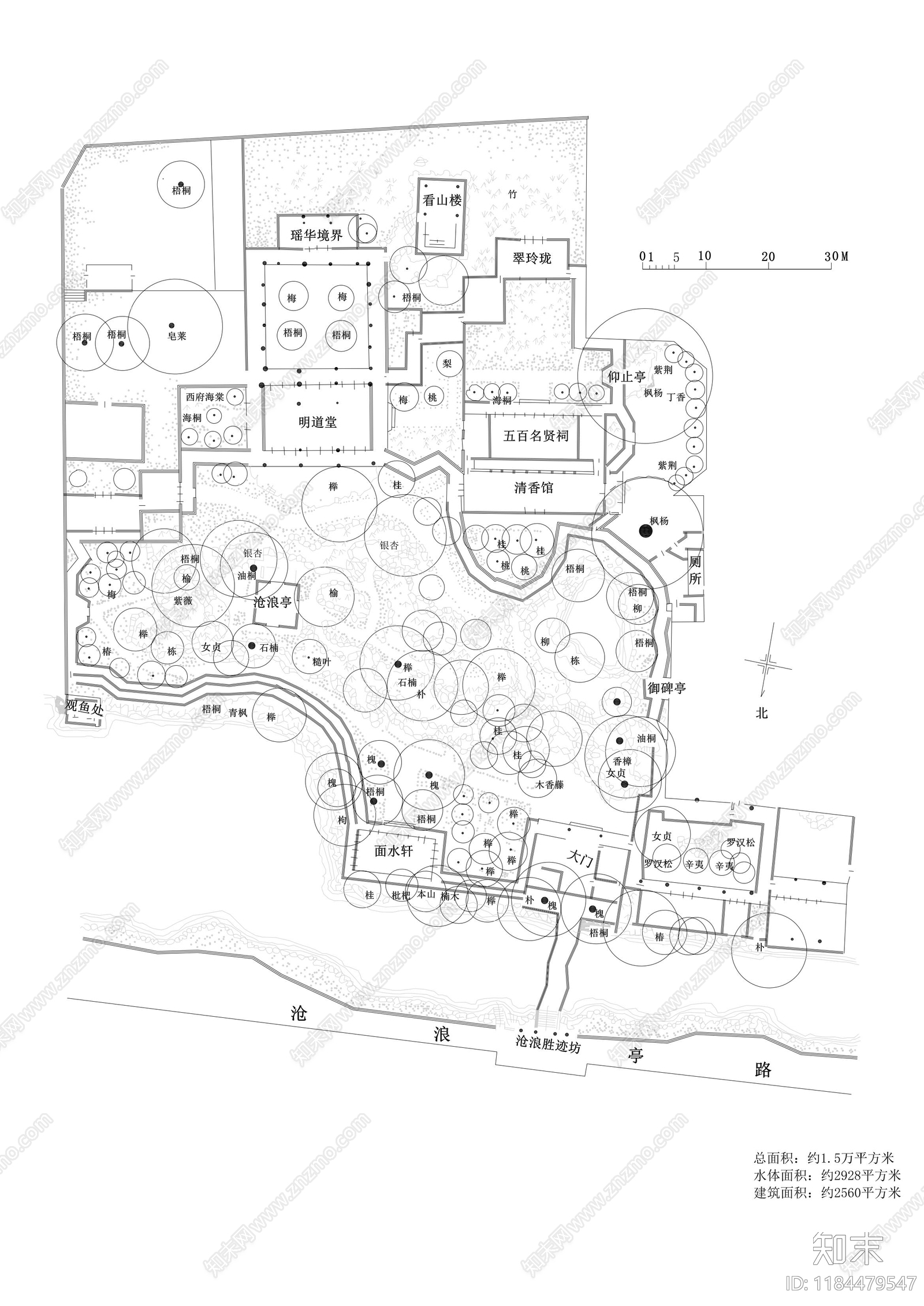 中式公园景观施工图下载【ID:1184479547】